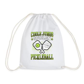 Coole Jungs spielen Pickleball Pickelball - Turnbeutel - Weiß - Vorne