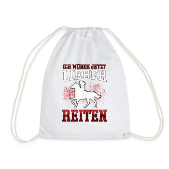 Lieber Reiten auf Pferd Reiter Reiterin - Turnbeutel - Weiß - Vorne