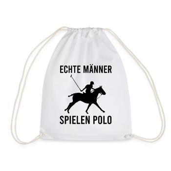 Polo Sport Reiter Reitsport Geschenk Herren - Turnbeutel - Weiß - Vorne