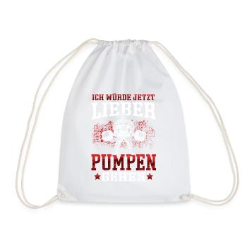 Würde lieber Pumpen gehen Workout Fitness Gym - Turnbeutel - Weiß - Vorne