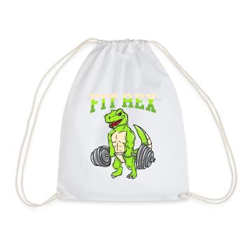 Fitnesstraining Pumpen Fitrex Dino beim Kreuzheben - Turnbeutel - Weiß - Vorne