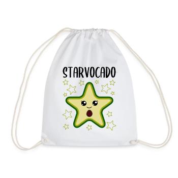Avocado Star Funny Vegetable Fruit Gift - Drawstring Bag - white - Front