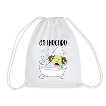 Avocado In Badewanne Lustiges Gemüse Obst Geschenk - Turnbeutel - Weiß - Vorne
