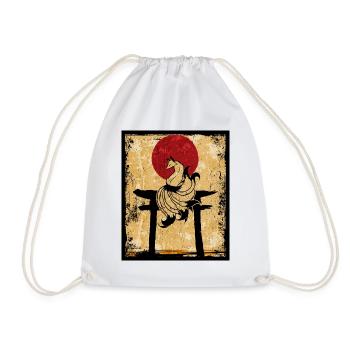 Neunschwänziger Fuchs Japanische Retro Kunst - Turnbeutel - Weiß - Vorne