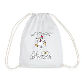 Drôle de pet de poulet petit-déjeuner poulet fermier - Sac de sport léger - blanc - Devant