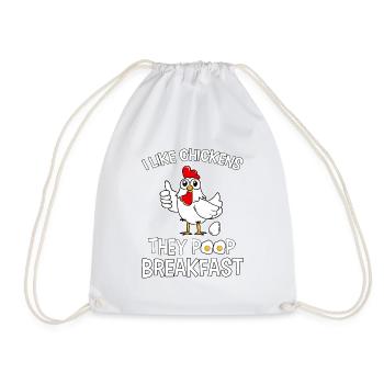 Drôle de pet de poulet petit-déjeuner poulet fermier - Sac de sport léger - blanc - Devant