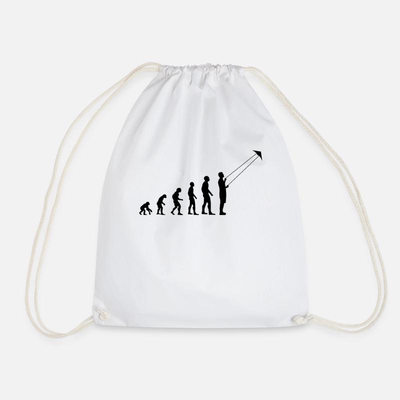 Drachenfliegen Evolution Drachensteigen Geschenk - Turnbeutel - Weiß