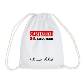 Gästebuch 28 Jahre Geburtstag Deko Bitte Eintragen - Turnbeutel - Weiß - Vorne