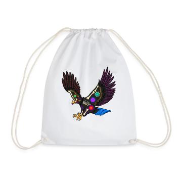 Jour de l’aigle coloré mort mexicain - Sac de sport léger - blanc - Devant