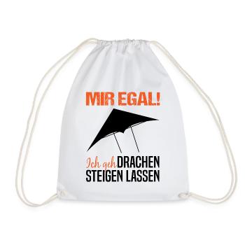 Drachenfliegen Drachensteigen Spruch Geschenk - Turnbeutel - Weiß - Vorne