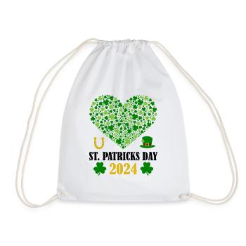 Accessoires de la Saint-Patrick Irlande Shamrock Décoration - Sac de sport léger - blanc - Devant