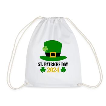 St Patricks Day Accessories Ireland Shamrock Decoration - Drawstring Bag - white - Front