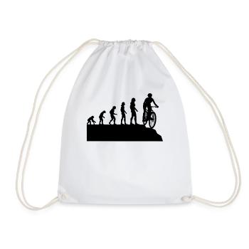 Radfahrerin Evolution Mountainbike Fahrer Geschenk - Turnbeutel - Weiß - Vorne