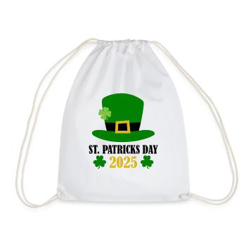 St Patricks Day Accessoires Ireland Shamrock Deko - Turnbeutel - Weiß - Vorne