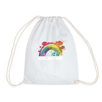 CSD LGBT Rainbow LGBTQ Heart Pride Love - Drawstring Bag - white - Front