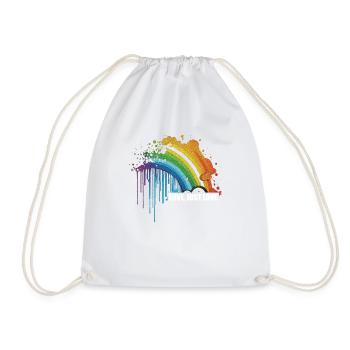 CSD LGBT Rainbow LGBTQ Heart Pride Love - Drawstring Bag - white - Front
