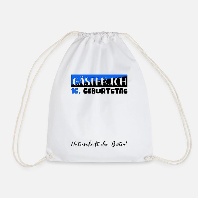 Gästebuch Deko Fun 16 Geburtstag T-Shirt Eintragen - Turnbeutel - Weiß