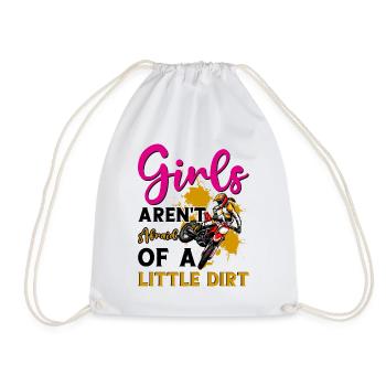 Motocross Girl Motocross Woman Offroad Motorcycle - Drawstring Bag - white - Front