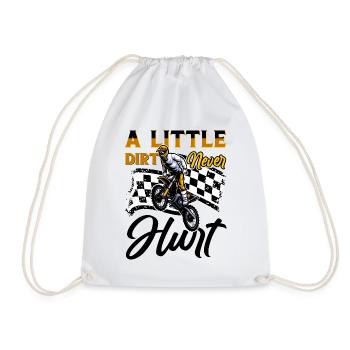Motocross Girl Motocross Woman Offroad Motorcycle - Drawstring Bag - white - Front