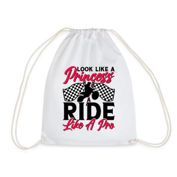 Motocross Girls Motocross Offroad Dirt Bike - Drawstring Bag - white - Front