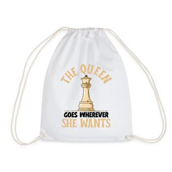 Chess Piece - Drawstring Bag - white - Front