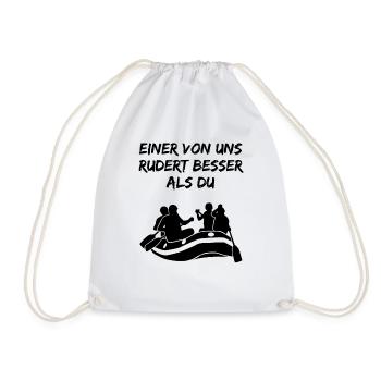 Rafting Wildwasserboot Lustiger Spruch Geschenk - Turnbeutel - Weiß - Vorne