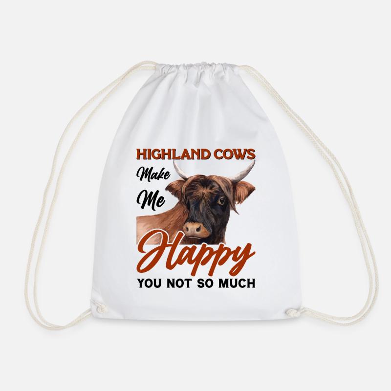 Schottische Hochlandrinder Highland Cattle - Turnbeutel - Weiß