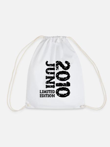 2010 Juni Limited Edition Geburtstag Geschenk - Turnbeutel - Weiß