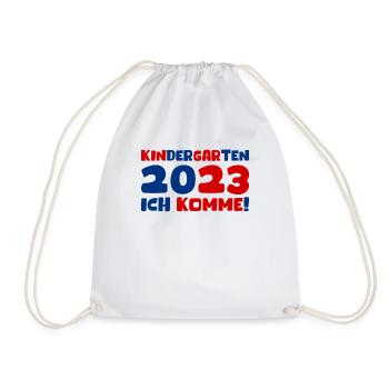Kindergarten 2023 Ich Komme Mädchen Kita Geschenk - Turnbeutel - Weiß - Vorne
