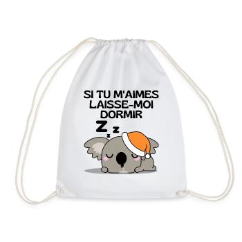 Si Tu M'aimes Laisse Moi Dormir Koala Dormeur Ours - Sac de sport léger - blanc - Devant