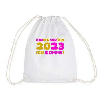 Kindergarten 2023 Ich Komme Mädchen Kita Geschenk - Turnbeutel - Weiß - Vorne