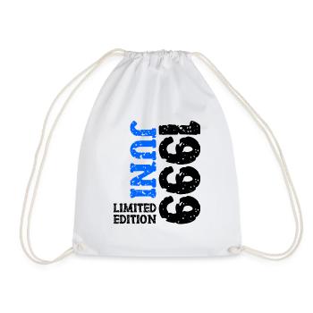 1999 Juni Limited Edition Geburtstag Geschenk - Turnbeutel - Weiß - Vorne