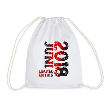 2018 Juni Limited Edition Geburtstag Geschenk - Turnbeutel - Weiß - Vorne