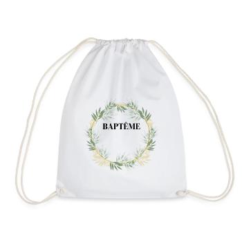 illustration florale cadeau baptême - Sac de sport léger - blanc - Devant