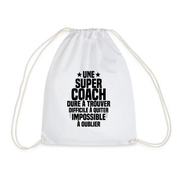 Une Super Coach Idée Femme Cadeau Humour - Sac de sport léger - blanc - Devant