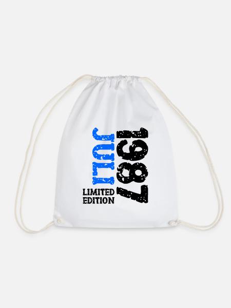 1987 Juli Limited Edition Geburtstag Geschenk - Turnbeutel - Weiß