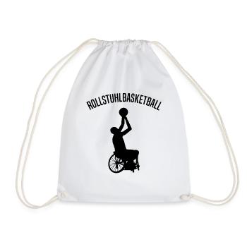 Rollstuhlbasketball Rollstuhl Basketball Spieler - Turnbeutel - Weiß - Vorne