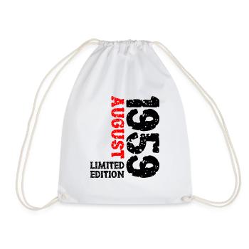 1959 August Limited Edition 64th Birthday Outfit - Drawstring Bag - white - Front