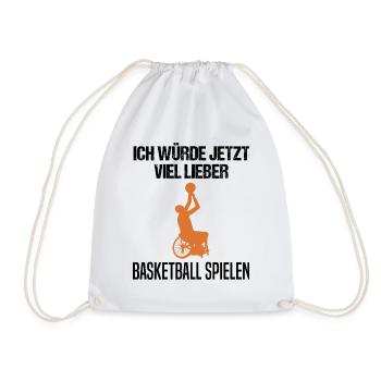 Rollstuhl Basketball Spieler Lustiger Spruch - Turnbeutel - Weiß - Vorne