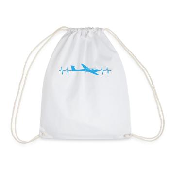 Cadeau Glider Pilot Heartbeat Line - Sac de sport léger - blanc - Devant