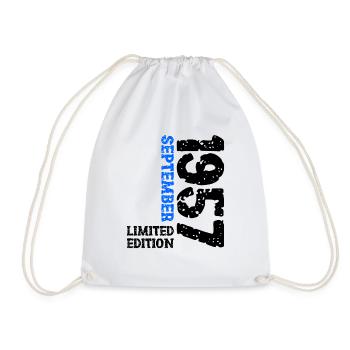 1957 September Limited Edition 66th Birthday Decoration - Drawstring Bag - white - Front