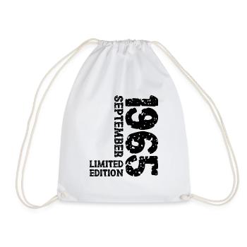 1965 September Limited Edition 58th Birthday Deco - Drawstring Bag - white - Front