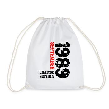 1989 September Limited Edition 34th Birthday Decoration - Drawstring Bag - white - Front