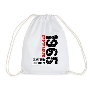 1965 September Limited Edition 58th Birthday Deco - Drawstring Bag - white - Front