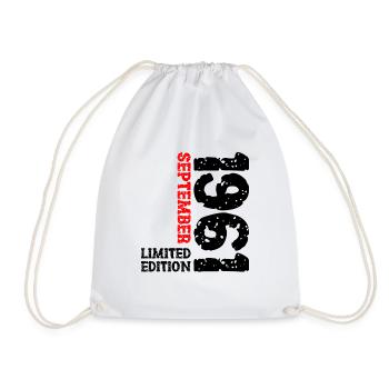 1961 September Limited Edition 62nd Birthday Decoration - Drawstring Bag - white - Front