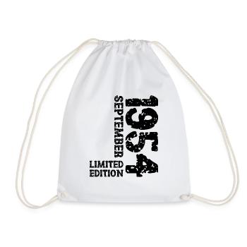 1954 September Limited Edition 69th Birthday Deco - Drawstring Bag - white - Front