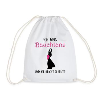 Ich mag Bauchtanz und vielleicht 3 Leute - Turnbeutel - Weiß - Vorne