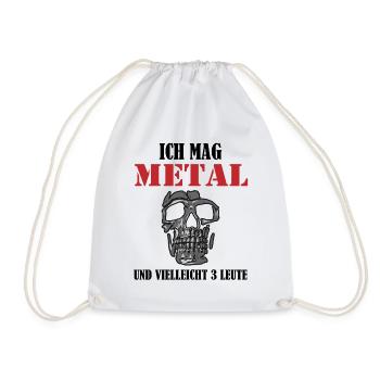 Totenkopf Metal Liebhaber Einsiedler Geschenk - Turnbeutel - Weiß - Vorne