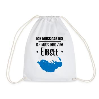"Ich muss nur zum Eibsee" - Berge und See Design - Turnbeutel - Weiß - Vorne