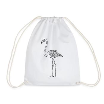 Flamingo Elegance Exotic Bird Gift - Drawstring Bag - white - Front